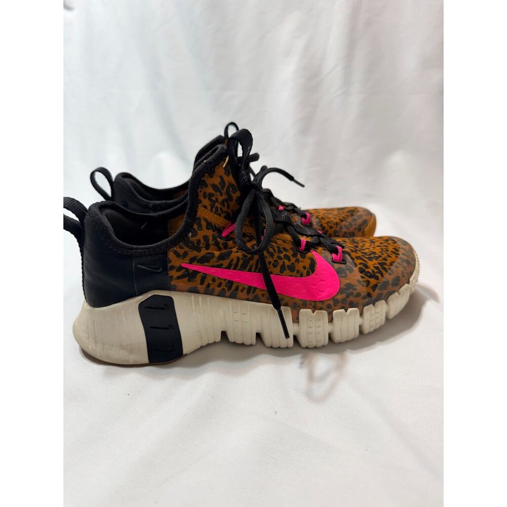 Nike Free Metcon 3 Leopard Print Training Shoes Women’s 8.5 Pink CJ6314-096